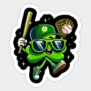 Funny Shamrock Baseball St. Patrick's day Sticker